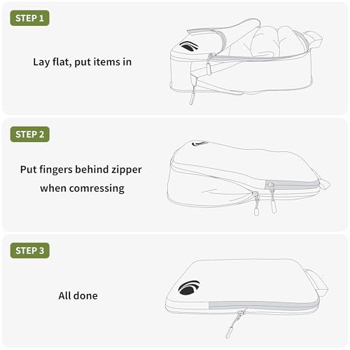 Compression Packing Cubes Set (Green / 3PCS)