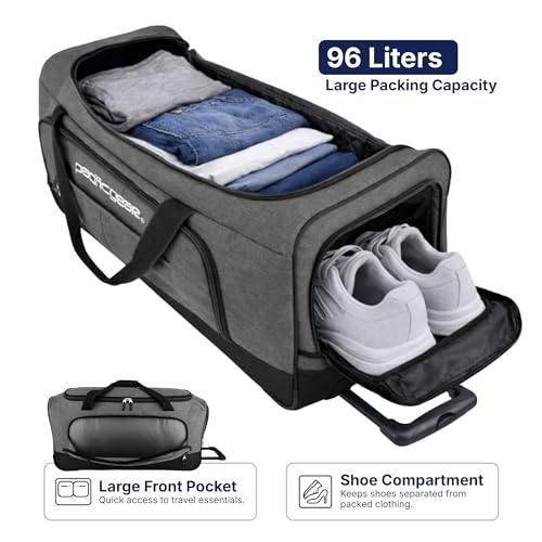 Duffel Bag with Rolling Wheels (Gray / 30 inch)
