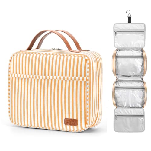 Hanging Travel Toiletry Bag (Orange Strip)