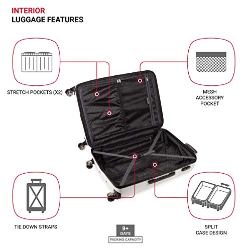 7272 Energie Expandable Hardside Luggage with Spinner Wheels and TSA Lock (2-Piece Set (19/27) / White)