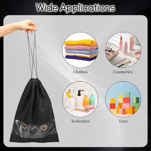 12 Pcs Portable Travel Shoe Bags (Black)