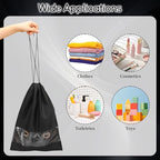 12 Pcs Portable Travel Shoe Bags (Black)
