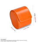 Luxury Leather Watch Storage Box Travel Single Watch Case Jewelry Gift Box for Christmas Anniversary Birthday (Orange)