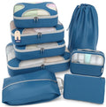 8 Set Packing Cubes for Travel (8 Set - Navy Blue / Set of 8)