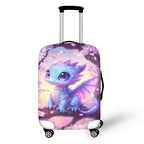 Dragon Suitcase Cover Travel Luggage Protector Washable Elastic Suitcase Covers Anti (S(for 18-21 inch luggage) / Dragon Cherry Blossom)