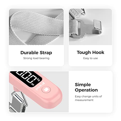 Digital Luggage Scale for Travel (Pink)