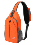 Crossbody Sling Backpack Sling Bag Travel Hiking Daypack (Z-orange / Small)