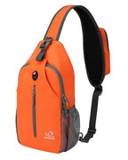Crossbody Sling Backpack Sling Bag Travel Hiking Daypack (Z-orange / Small)
