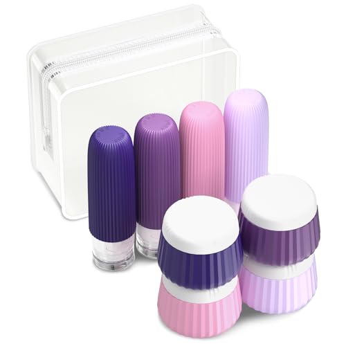 Travel Bottles 8 Pack (Bottle 3oz Jars 3oz / Violet)
