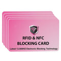 5 Pack RFID Blocking Card for Credit Debit ID Card (Pink)