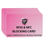 5 Pack RFID Blocking Card for Credit Debit ID Card (Pink)