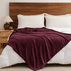 Fleece Throw Blanket 50"x60" (Wine Red / Throw(50" X 60"))