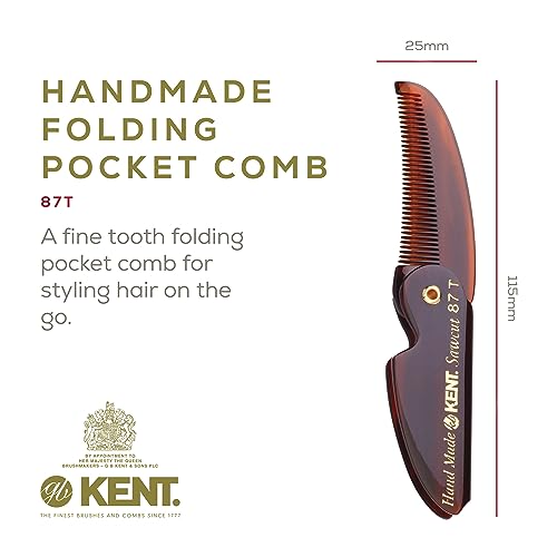 87T Handmade Folding Pocket Comb for Men (Pack of 3 / Tortoiseshell)
