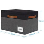 Extra Large Storage Bins with Lids (Extra Large-3pcs / Grey with Black)