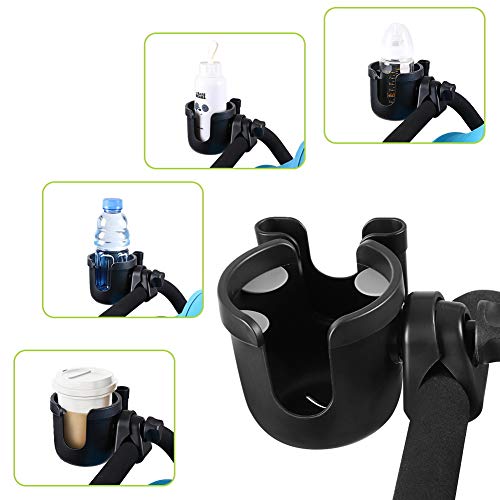 Stroller Cup Holder with Phone Holder (All Black)