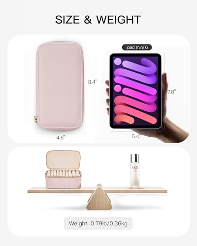 Jewelry Organizer with Clear 12 Velvet Bags (12PCS-Pink)