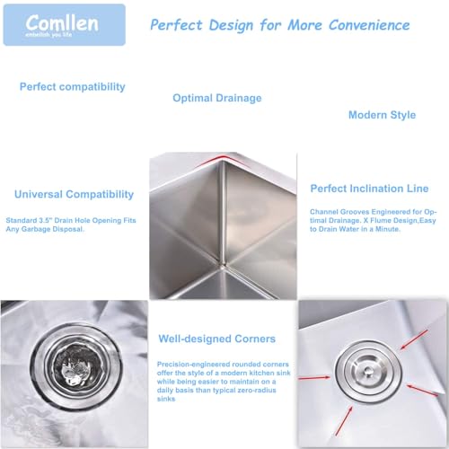 28 Inch Undermount Kitchen Sink (Brushed Nickel / 28" x 18" x 9")