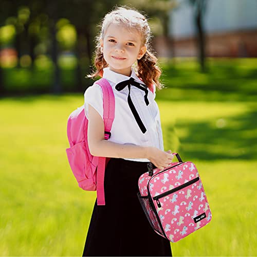 Lunch Box Insulated Lunch Bags (Pink/Unicorn)