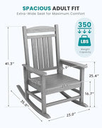 Outdoor Rocking Chair Set of 4 (Light Gray / 4 Packs)