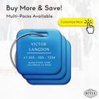Stainless Luggage Tags for Suitcases (Classic Square-blue)