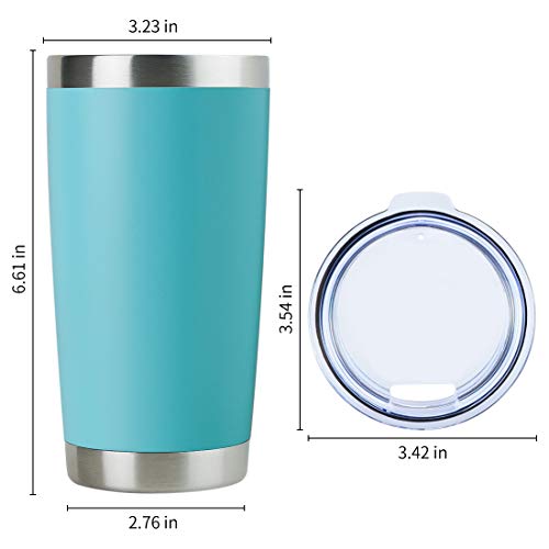 20oz Stainless Steel Tumbler Bulk with Lid (8 Count (Pack of 1) / Light Blue-1)