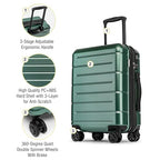 Carry On Luggage 22x14x9 Airline Approved Expandable Hardshell 20 Inch Suitcase with TSA Lock Carry On Suitcase with Wheels Small Travel Rolling Luggage with Cup Holder for Men Women Green (Green / Expandable Carry-On 20-Inch)