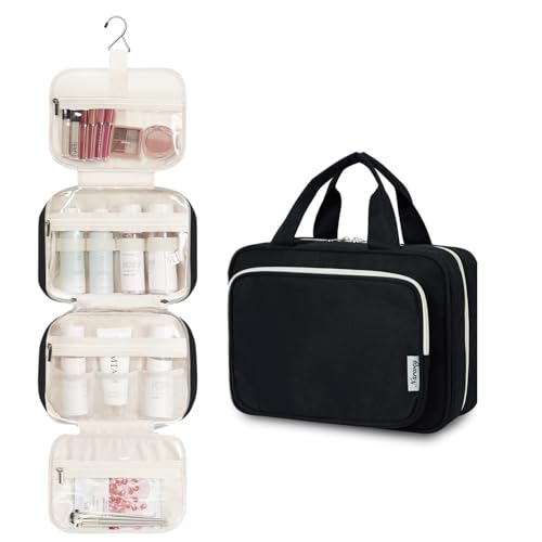 Hanging Toiletry Bag for Women (A-Black / Medium)