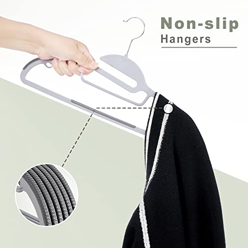 Plastic Hangers 100 Pack with Non (Gray / 100 pack)