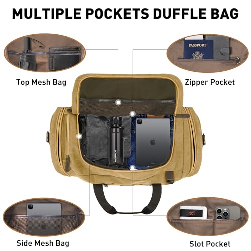 50L Duffle Bag for Men (Khaki / Large-50L)