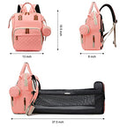 Diaper Bag Backpack with Changing Station (Pink)