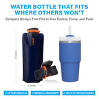 Collapsible Water Bottle with Carabiner (Night Blue / 23 Ounces)
