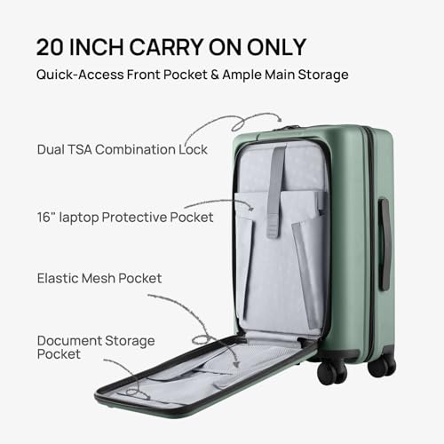 Medium Checked Luggage Flat Top Opening (05-Creamy Matcha Tea / Checked 25-Inch (Top Opening, 72L))