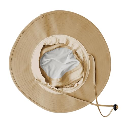 Sun Hats for Men Women Fishing Hat UPF 50+ Breathable Wide Brim Summer UV Protection Hat (Khaki)