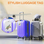 Abstract Colorful Sea Turtle 3 PCS PU Leather Luggage Tags for Suitcase (Abstract Colorful Sea Turtle)