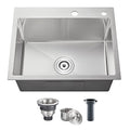 23 Inch Drop In Kitchen Sink (L 23"×W 18"×H 9" / Brushed)