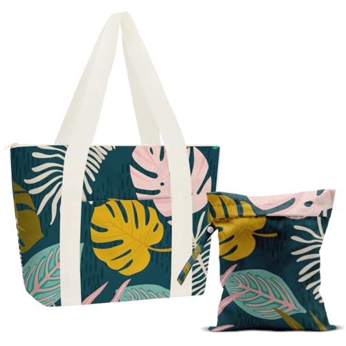 Beach Bags Wet Bag for Swimsuit (Palm Leaves)