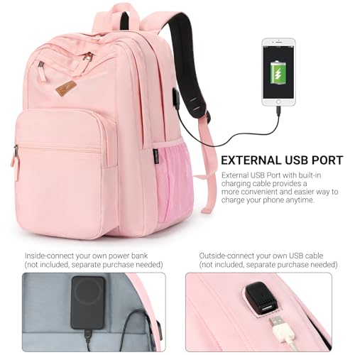 36L Backpack for College (Pink / 18.5 Inch)