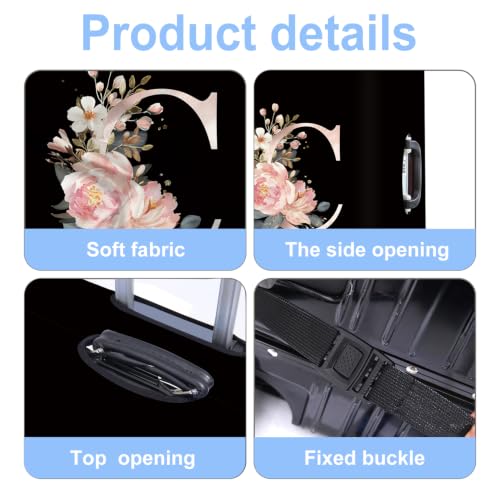 Luggage Cover Washable Suitcase Protector Anti (Letter C / L(fits 28-30Inch suitcase))