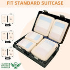 4 Set/6 Set/8 Set Compression Packing Cubes Travel Accessories Expandable Packing Organizers (Square Mesh, 06-Beige) (06-Beige / Square Mesh)