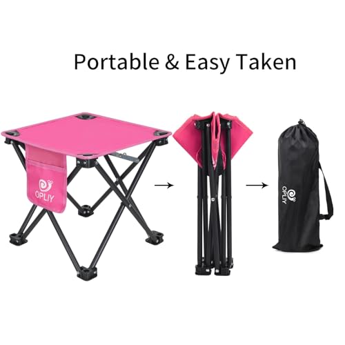 Camping Stool Upgrade Foot Stool for Camping Fishing Hiking Gardening and Beach (Rose Red)