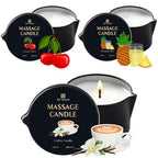 3 Pack Massage Oil Candles 2.35oz Low Temp Massage Candle Valentines Gifts (2.35 oz)