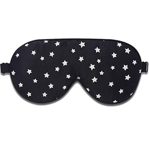 Natural Silk Sleep Mask (Black Stars)