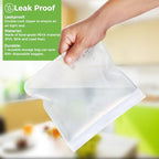 10 Pack Dishwasher Safe Reusable Snack Bags (10 Pack-10 Snack / White)