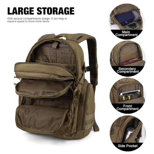 40L Tactical Backpack for Men (Khaki)