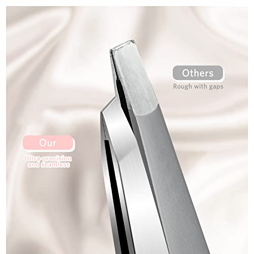 Tweezers Set for Men 9 Pcs Nail Clipper Kit with Case for Grooming (C-silver)