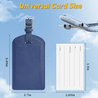 3 Pack Luggage Tags for Suitcases (Navy Blue)