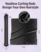 Heatless Hair Curler Overnight Curls (Black(Pack of 3))