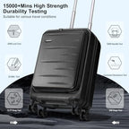 20 Inch Carry On Luggage 22×14×9 Airline Approved with Front Pocket (Black / 20 Inch)