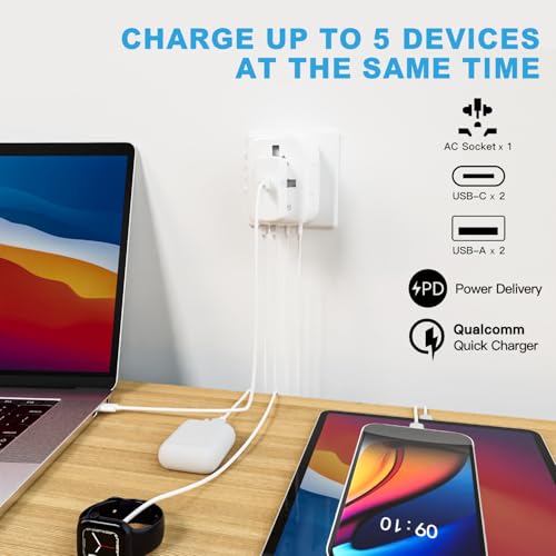 Universal Travel Adapter (2 USB A+2 USB C(PD20W)(Standard) / White)