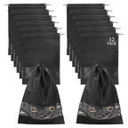 12 Pcs Portable Travel Shoe Bags (Black)